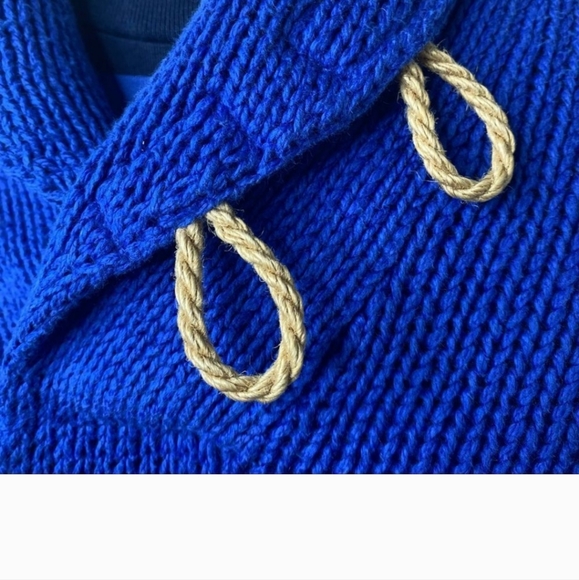Polo by Ralph Lauren | Yacht Blue Shawl Neck Linen-Cotton Blend Sweater - Picture 6 of 16